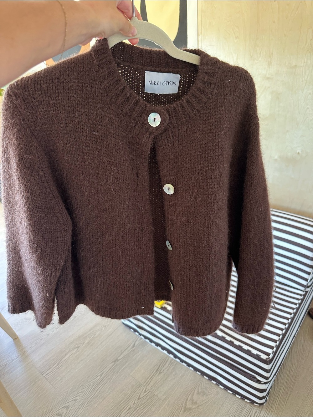 Nikki Chasin Alpaca Chocolate Sheba Sweater - small - Picture 4 of 6